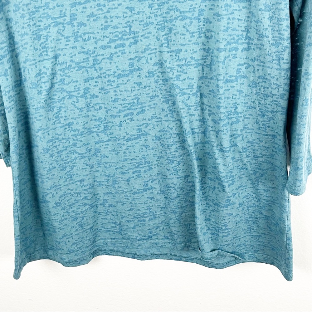J. JILL 3/4 Sleeves Sheer Marled Burnout Top Large Mature Career Casual Neutral - Picture 6 of 7